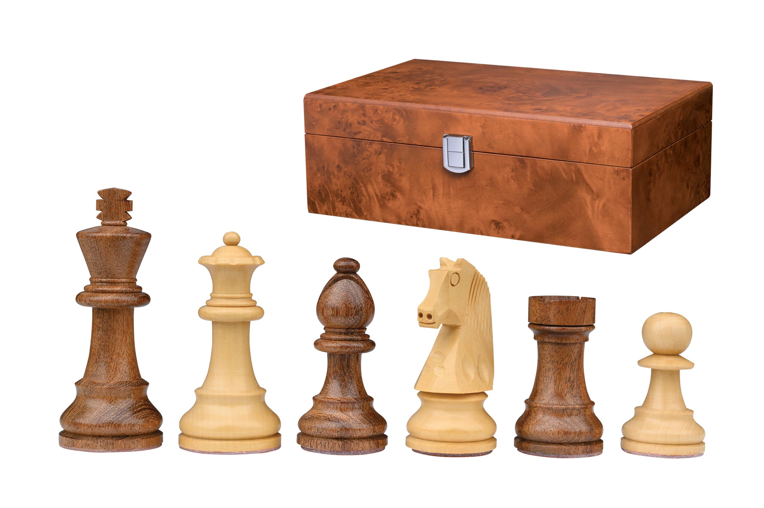 Chess pieces Artus, king height 110 mm, in wooden box