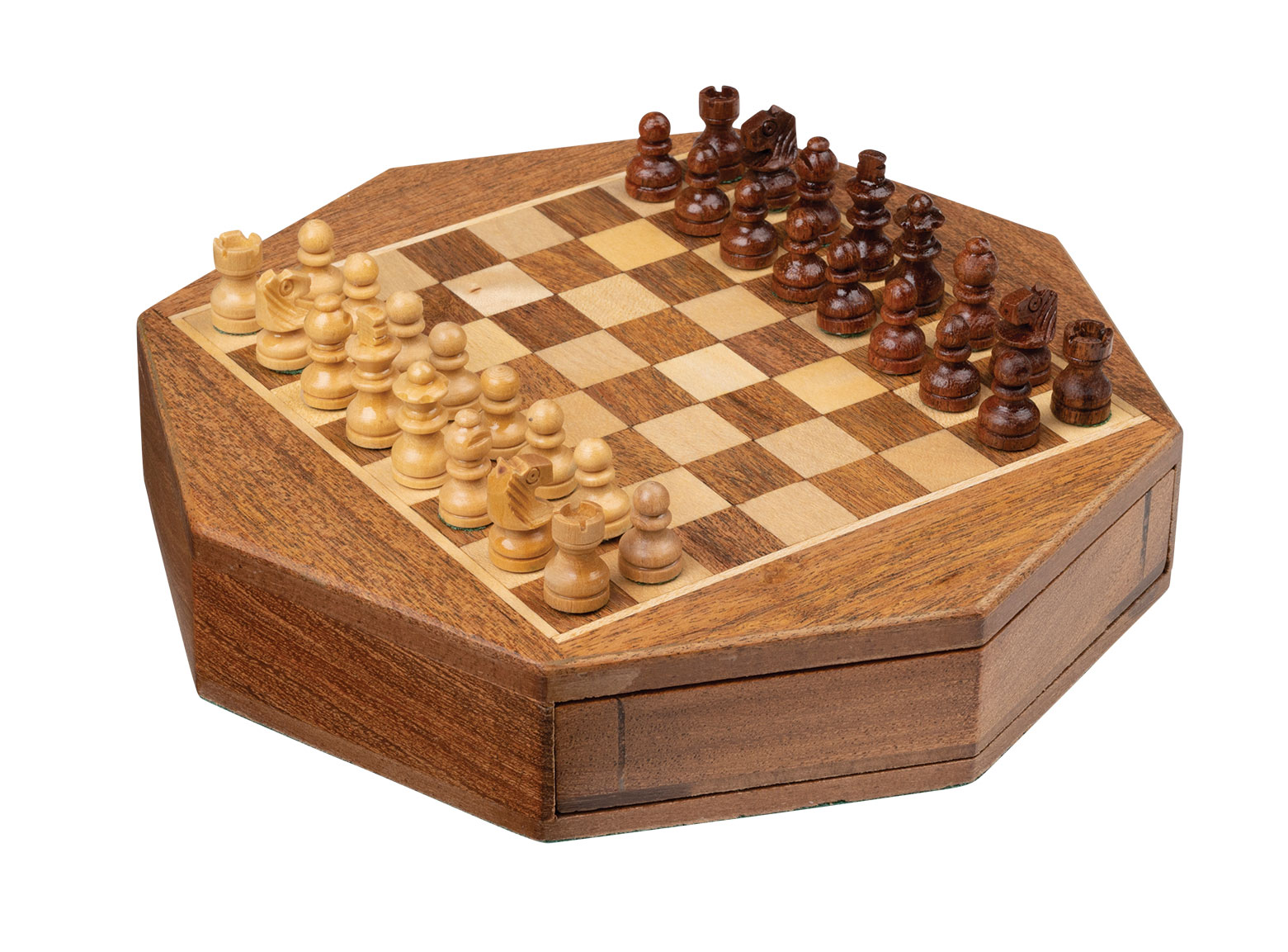 Chess cassette Octagon, travel, mini, field 13mm, magnetic