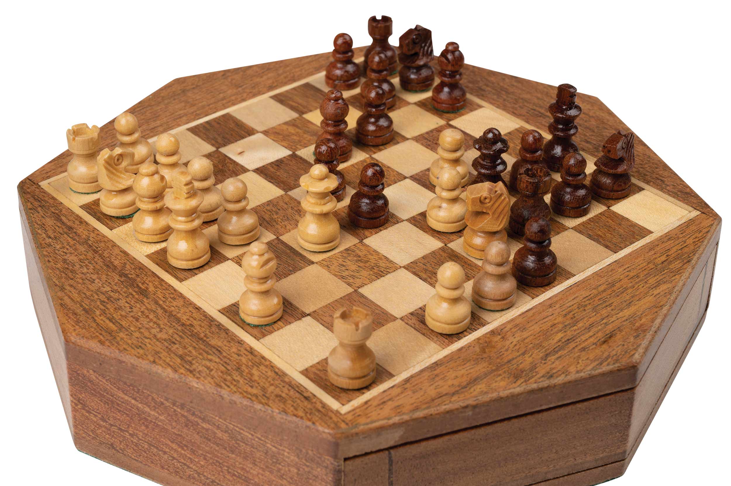 Chess cassette Octagon, travel, mini, field 13mm, magnetic