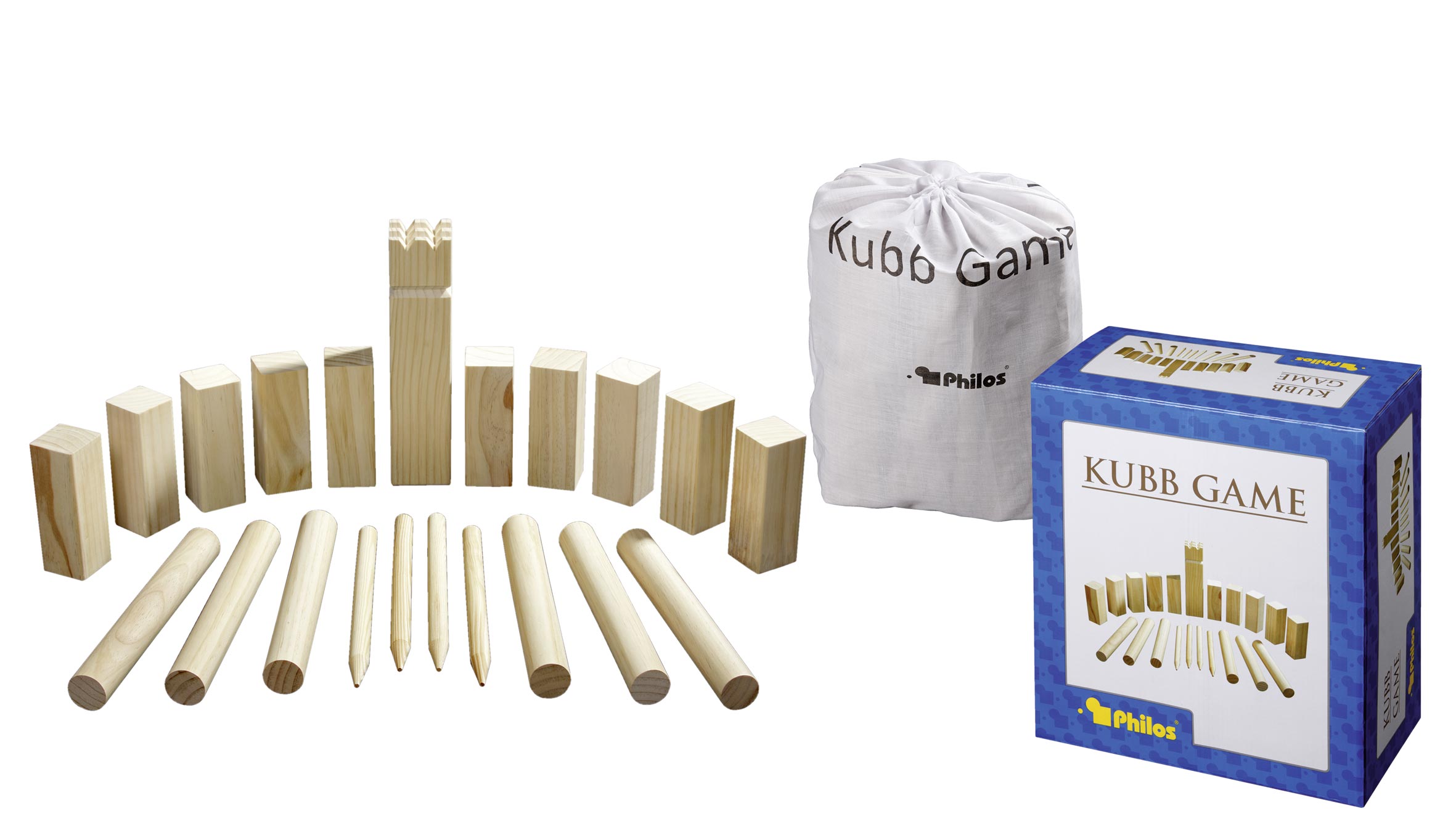 Kubb Game,  original size, pinewood, FSC 100%