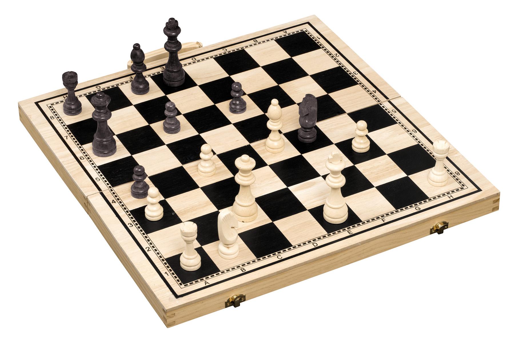 B-Goods, Chess Backgammon Checkers Set, field 50 mm, with carrying handle